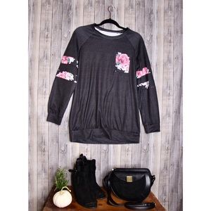 Black + Floral Sweater